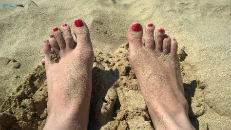 feet in sand