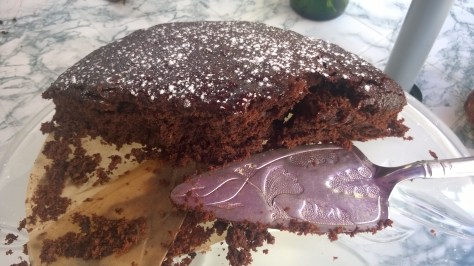 Vegan chocolate and prune cake