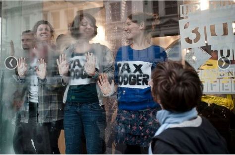 Brighton Uncut Topshop Protest (TR on right in blue jumper)