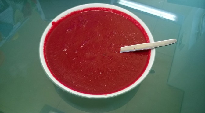 thai spiced beetroot and cashew soup