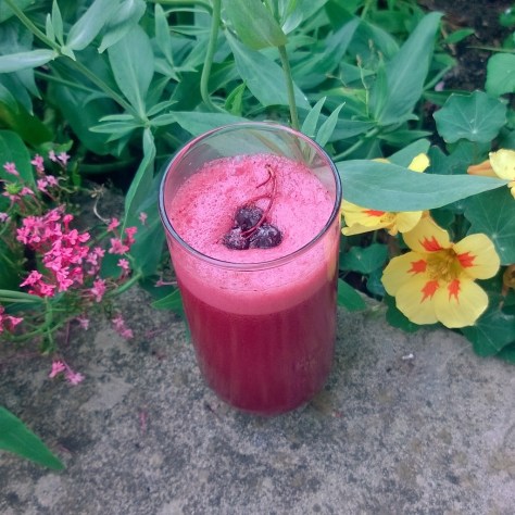 Blackcurrant and apple juice 