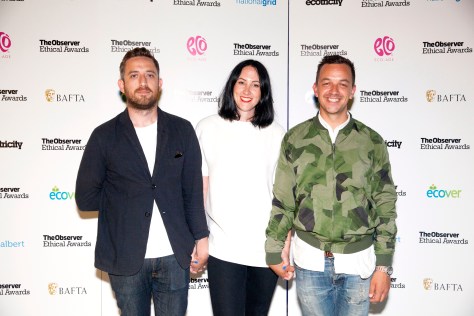 Sustainable Style award winners Nudie Jeans at the Observer Ethical Awards 2015, held at the V&A Museum in London